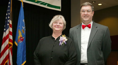 40- and 35-year employees Mary Ann Rose and Cliff Abbott