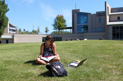 UW-Green Bay: student studying