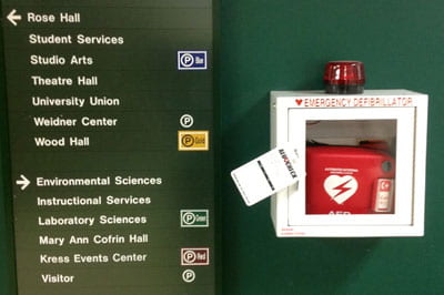 AED devices on campus
