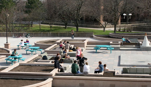 remodeled student services plaza