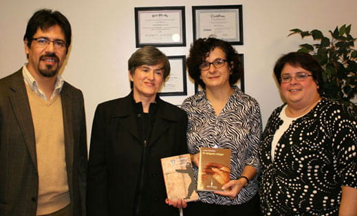 Luisa Etxenike, scholar in residence, donates novels to the Cofrin Library