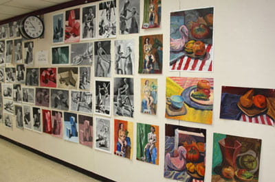 Studio Arts, student art display