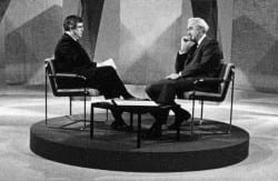 ENCOMPASS host Charles Leonard interviewing Eugene McCarthy