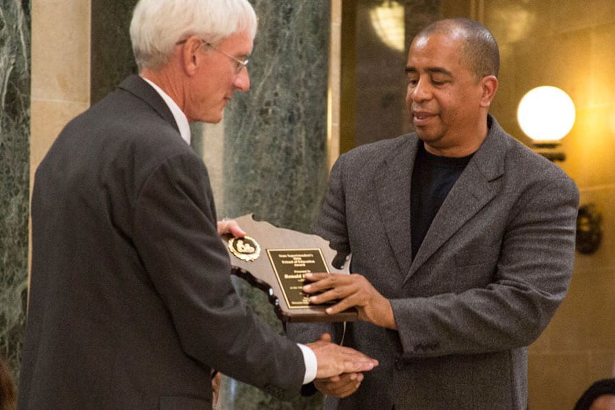 Ron Morris receiving DPI award