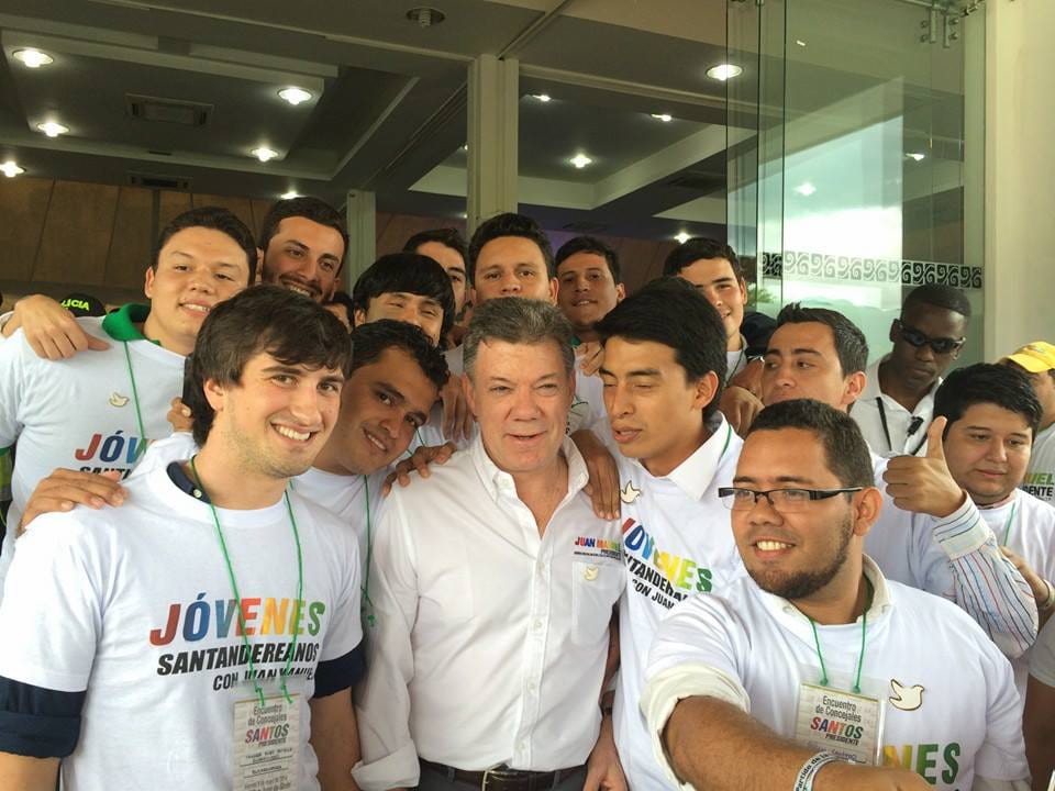 Tanner Vodvarka meeting the President of Colombia, Spring 2014