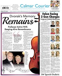 Dvorak's Memory Remains Calmar Courier Cover Story