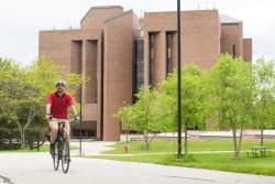 Biker on Campus