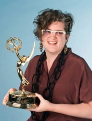 Jeanelle Marie with her Emmy