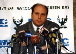 Mike Heideman at a press conference April 3, 1995