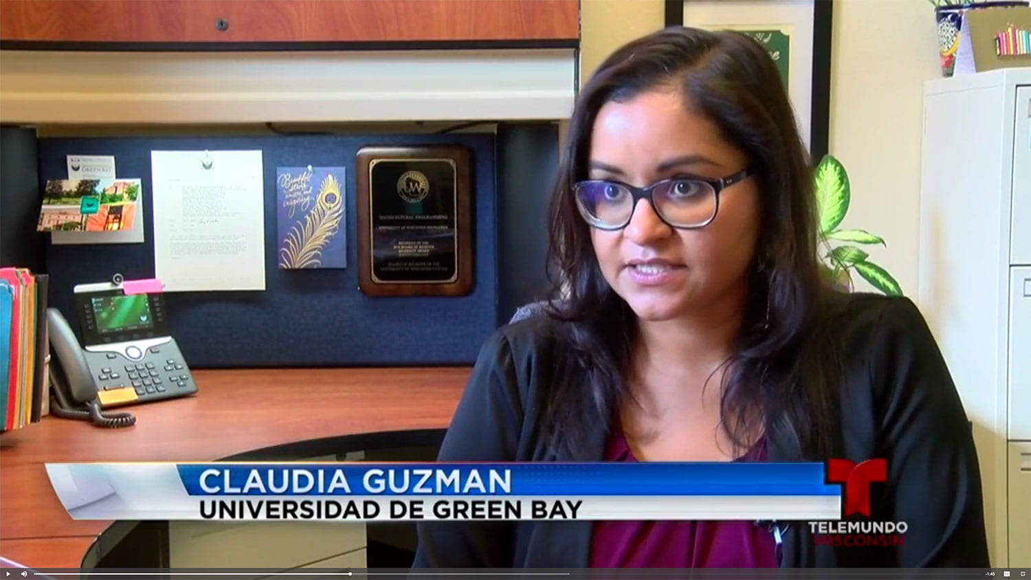 Claudia Guzman interviewed on Telemundo