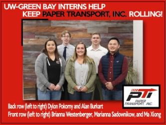 UW-Green Bay Interns Help Keep Paper Transport, Inc Rolling!