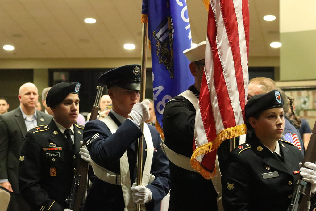 Color Guard at Chancellor's Veteran reception