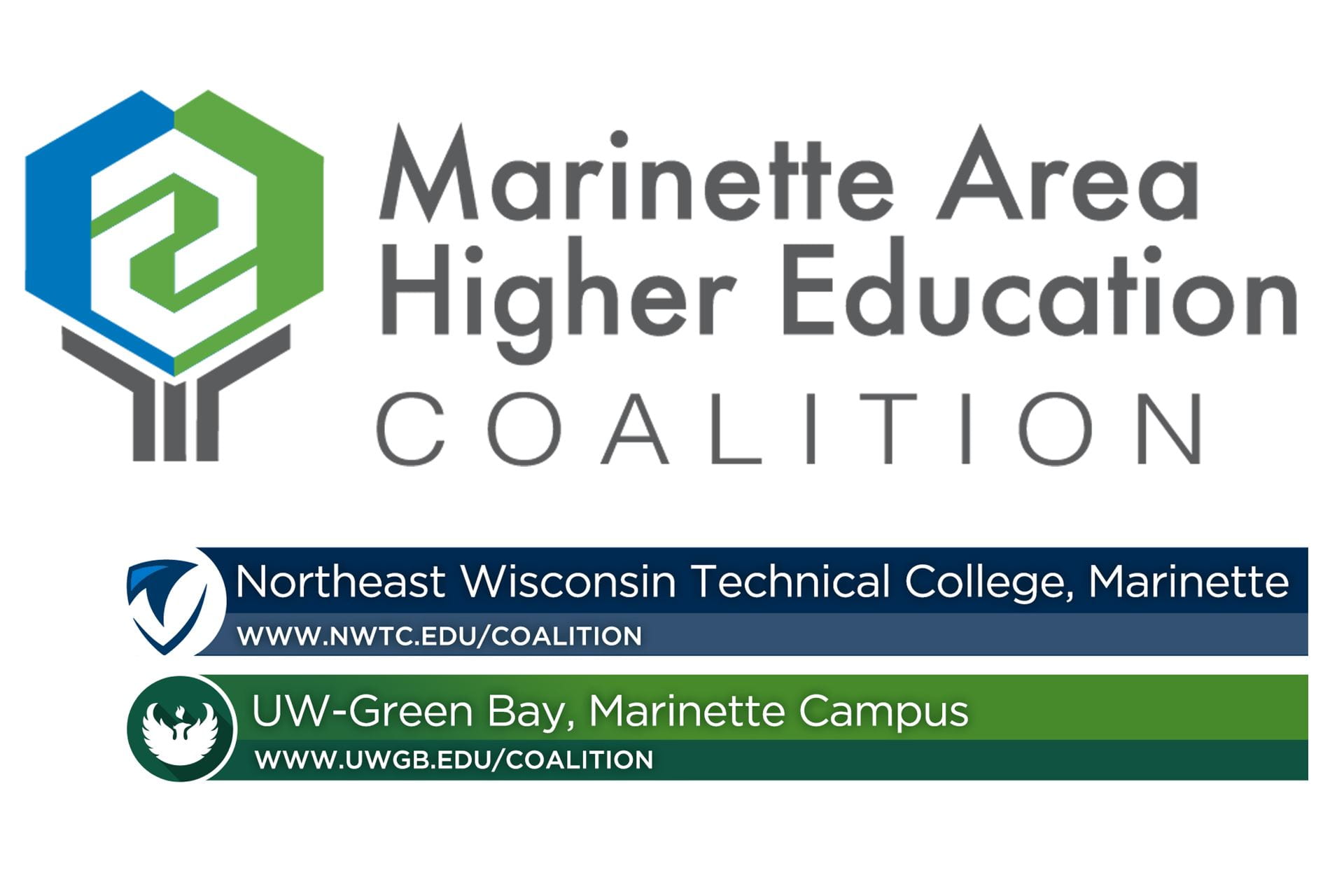 Graphic with the text, "Marinette Area Higher Education Coalitiion."