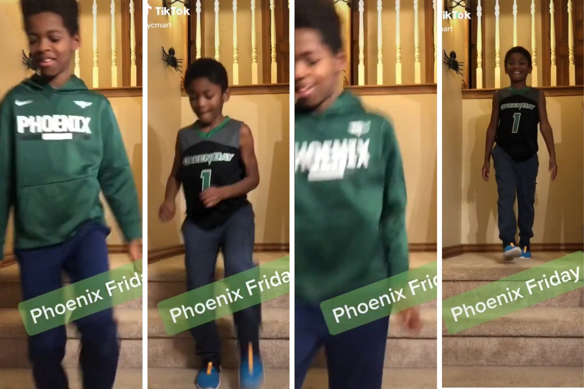 Collage of video stills from Ryan Martin's sons' TicTok Phoenix Friday Videos