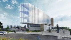 Cofrin Research Center architectural rendering ground view