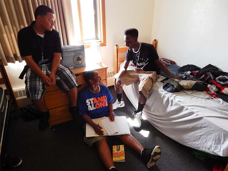 UWGB Upward Bound students in a dorm room