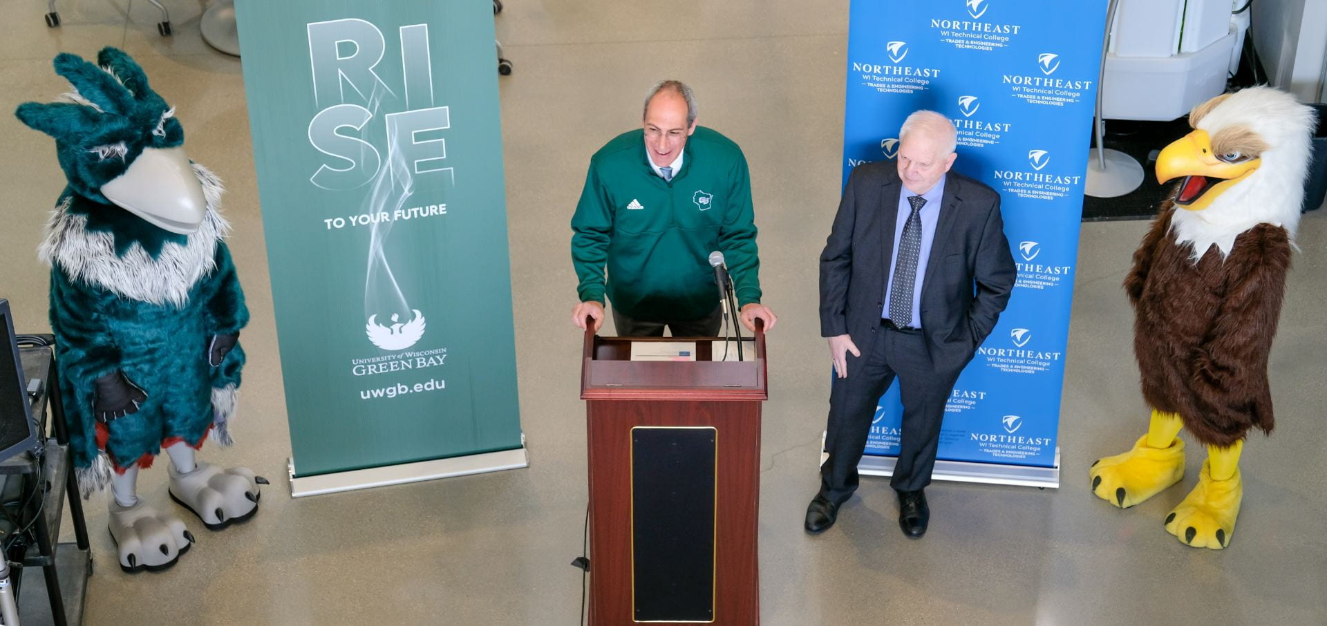 Northeast Wisconsin Technical College (NWTC) and UW-Green Bay will offer new transfer opportunities for learners to earn Associate of Arts and Associate of Arts and Science degrees. The two institutions of higher education partnered in an announcement at a press conference at the Brown County STEM Innovation Center.