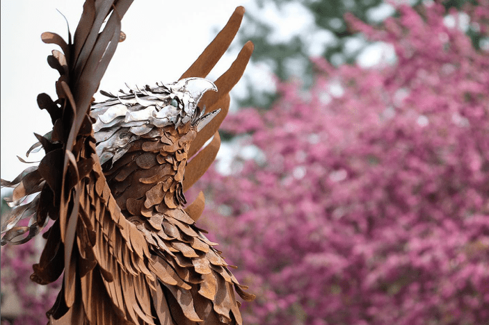 Phoenix sculpture in spring