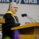 College of Menominee Nation President Christopher Caldwell speaks at UW-Green Bay's spring 2024 commencement.